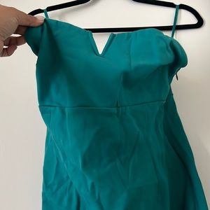 Silence + noise teal strapless dress